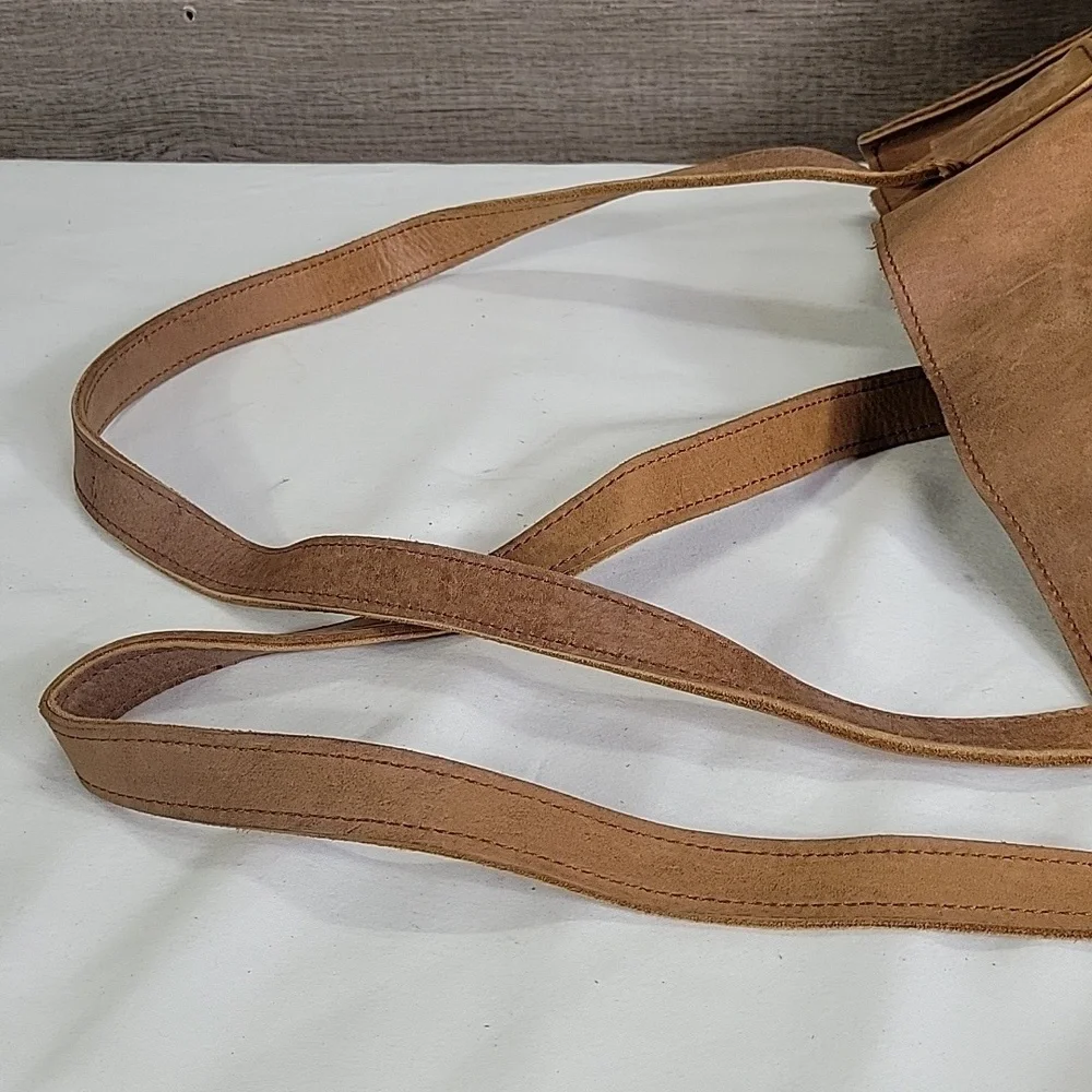 Abel Local and Global Brown Leather Tote Shoulder Bag Handbag